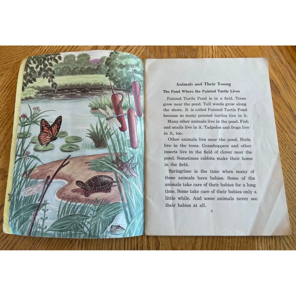 Row‎ Peterson Animals and Their Young Primary Book 1951 Multicolor Good Vintage